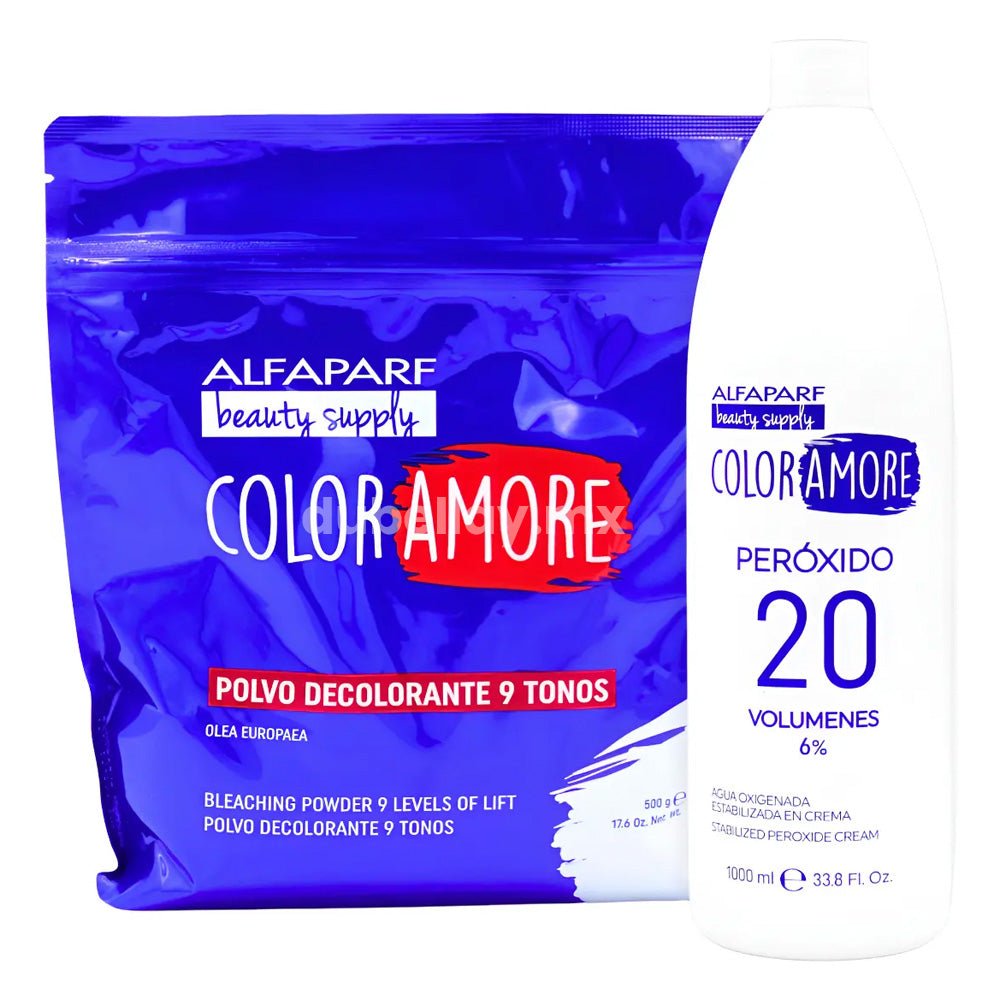 Kit Peróxido 20 Vol 1L + Polvo Decolorante 500g Kit Peróxido 20 Vol 1L + Polvo Decolorante 500g
