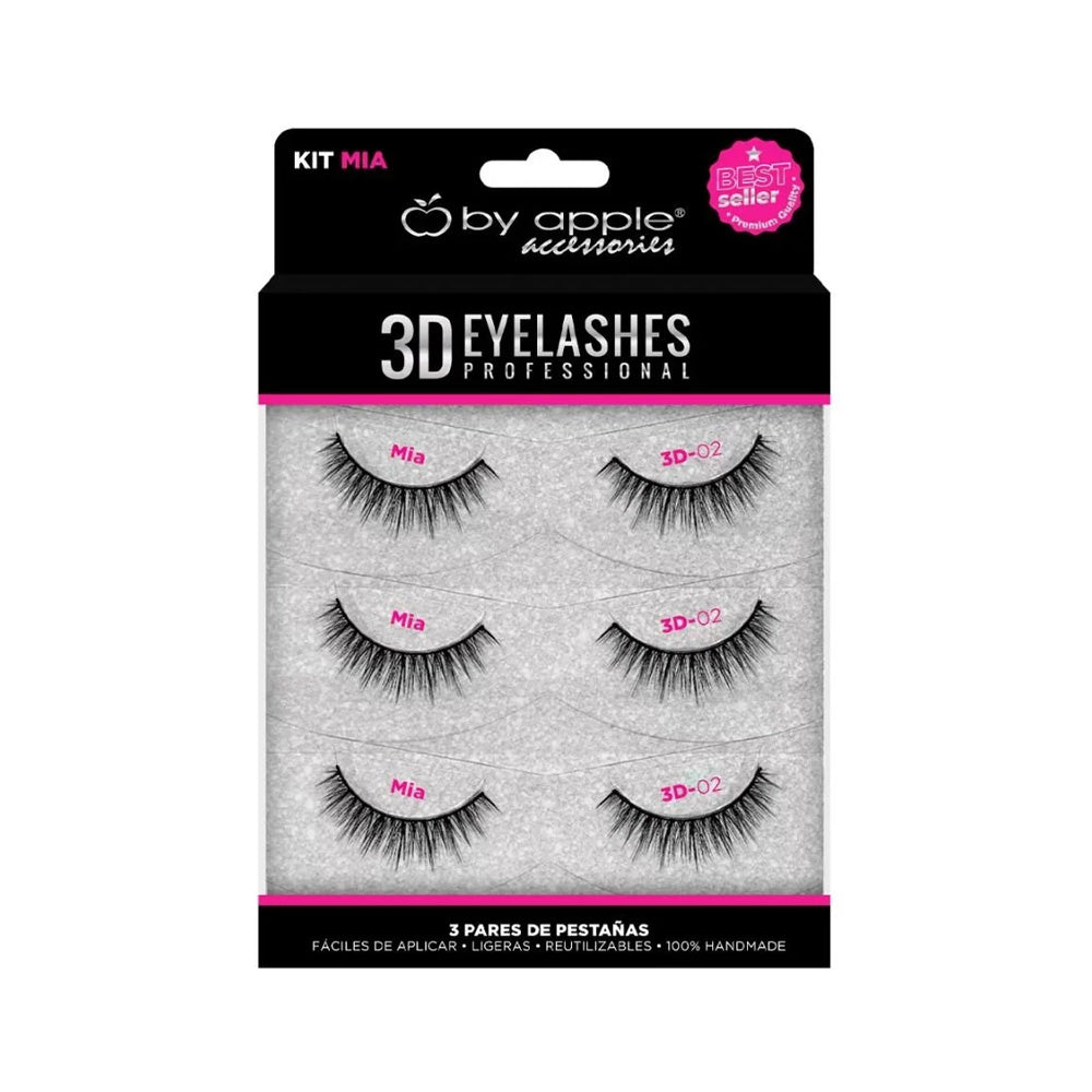 Kit con 3 Pares de Pestañas 3D