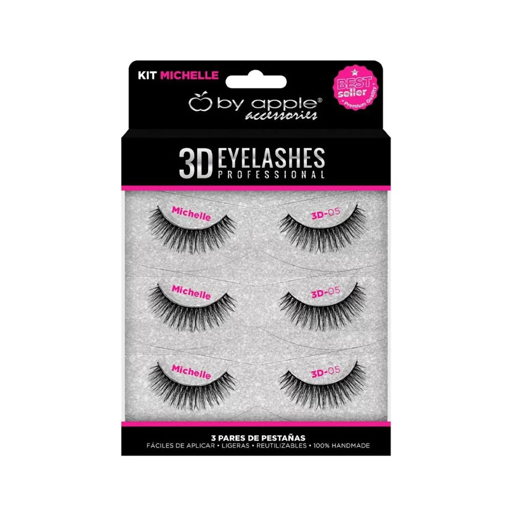 Kit con 3 Pares de Pestañas 3D