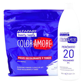 Kit Peróxido 20 Vol 1L + Polvo Decolorante 500g Kit Peróxido 20 Vol 1L + Polvo Decolorante 500g