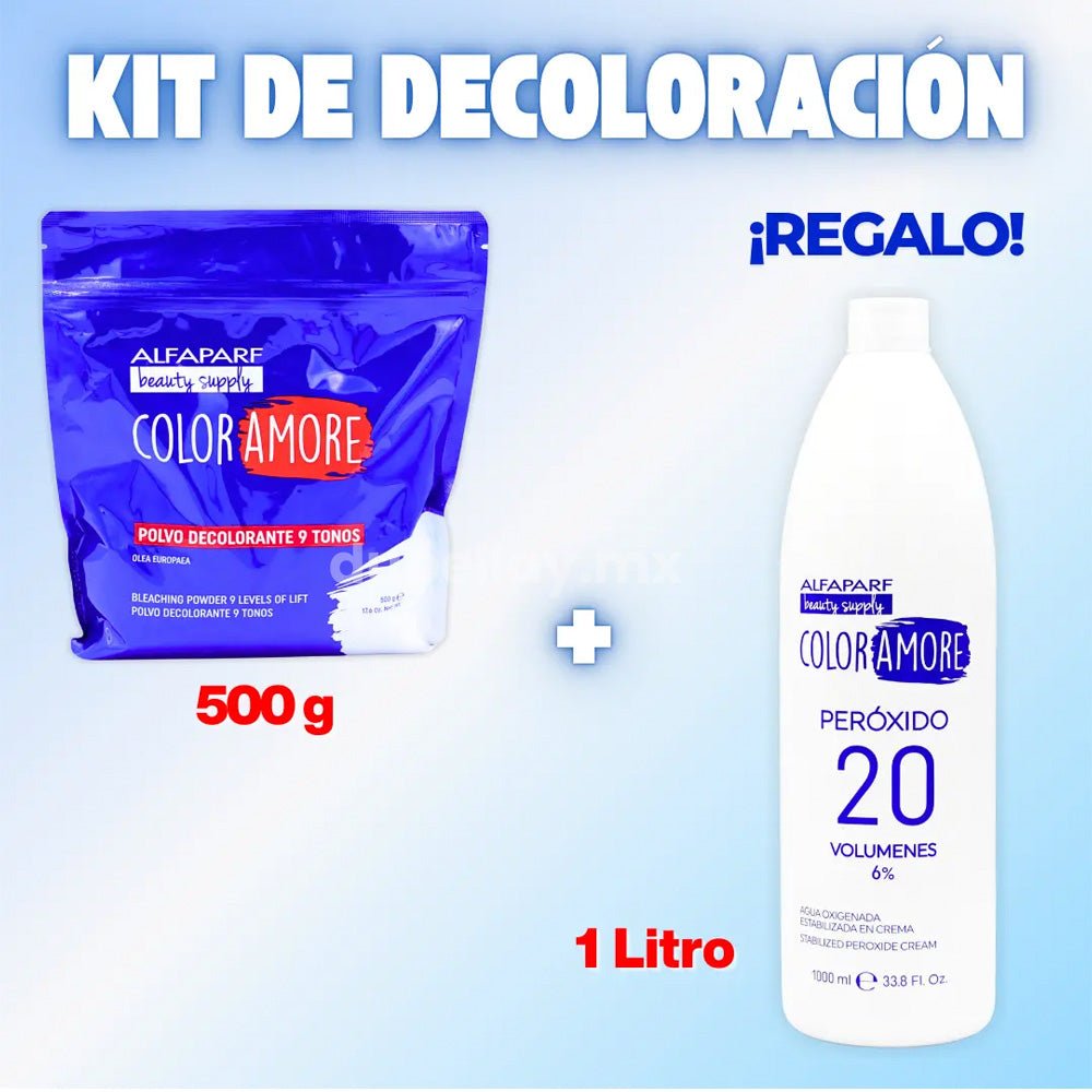 Kit Peróxido 20 Vol 1L + Polvo Decolorante 500g Kit Peróxido 20 Vol 1L + Polvo Decolorante 500g