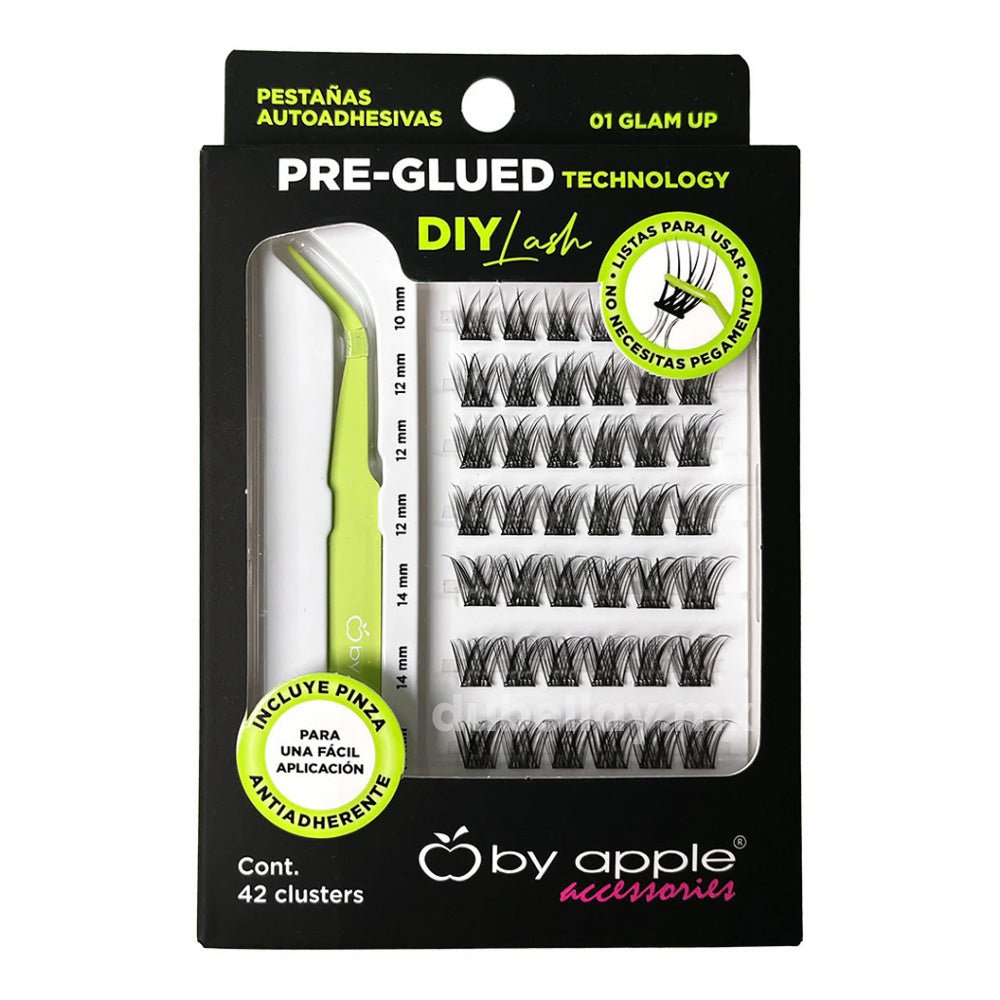 Kit Pestañas con Pinza Pre-Glued DIY Lash color_01 Glam Up