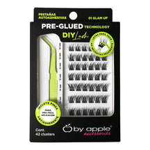 Kit Pestañas con Pinza Pre-Glued DIY Lash color_01 Glam Up