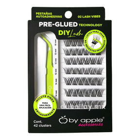 Kit Pestañas con Pinza Pre-Glued DIY Lash color_02 Lash Vibes