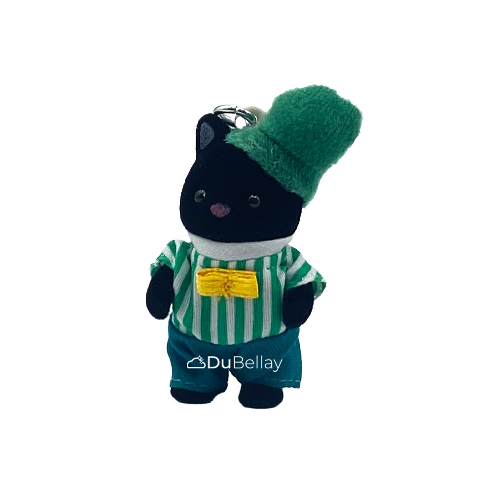 Llavero Bebé Gato Carbón (Sombrero Verde)