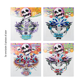 Paquete de Gemas Facial Día de Muertos con 3pzas
