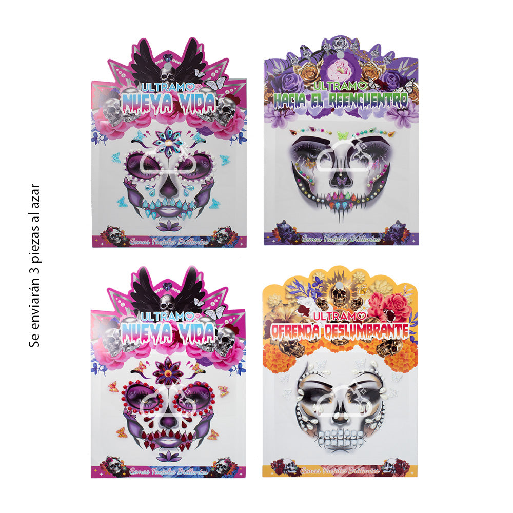 Paquete de Gemas Faciales Brillantes con 3pzas