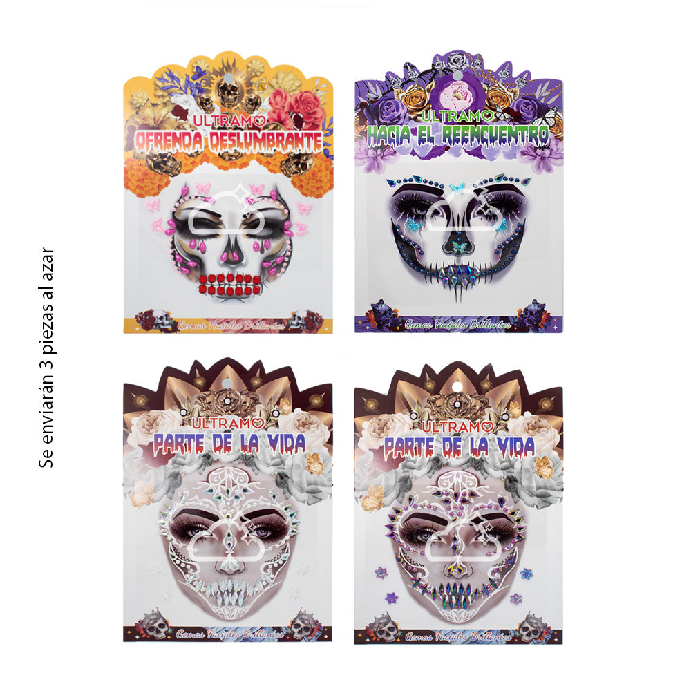 Paquete de Gemas Faciales Brillantes con 3pzas