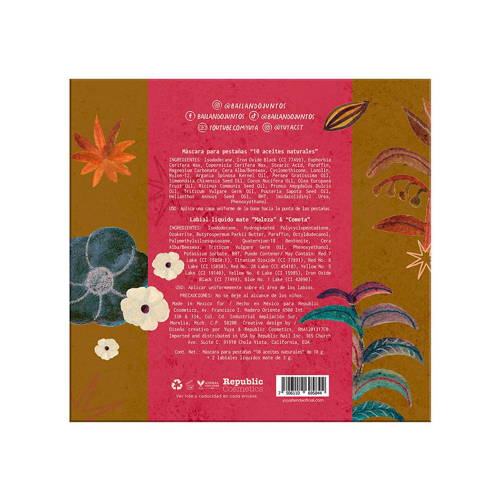 Kit Rímel 10 Aceites Negro + 2 Labiales Líquido Mate