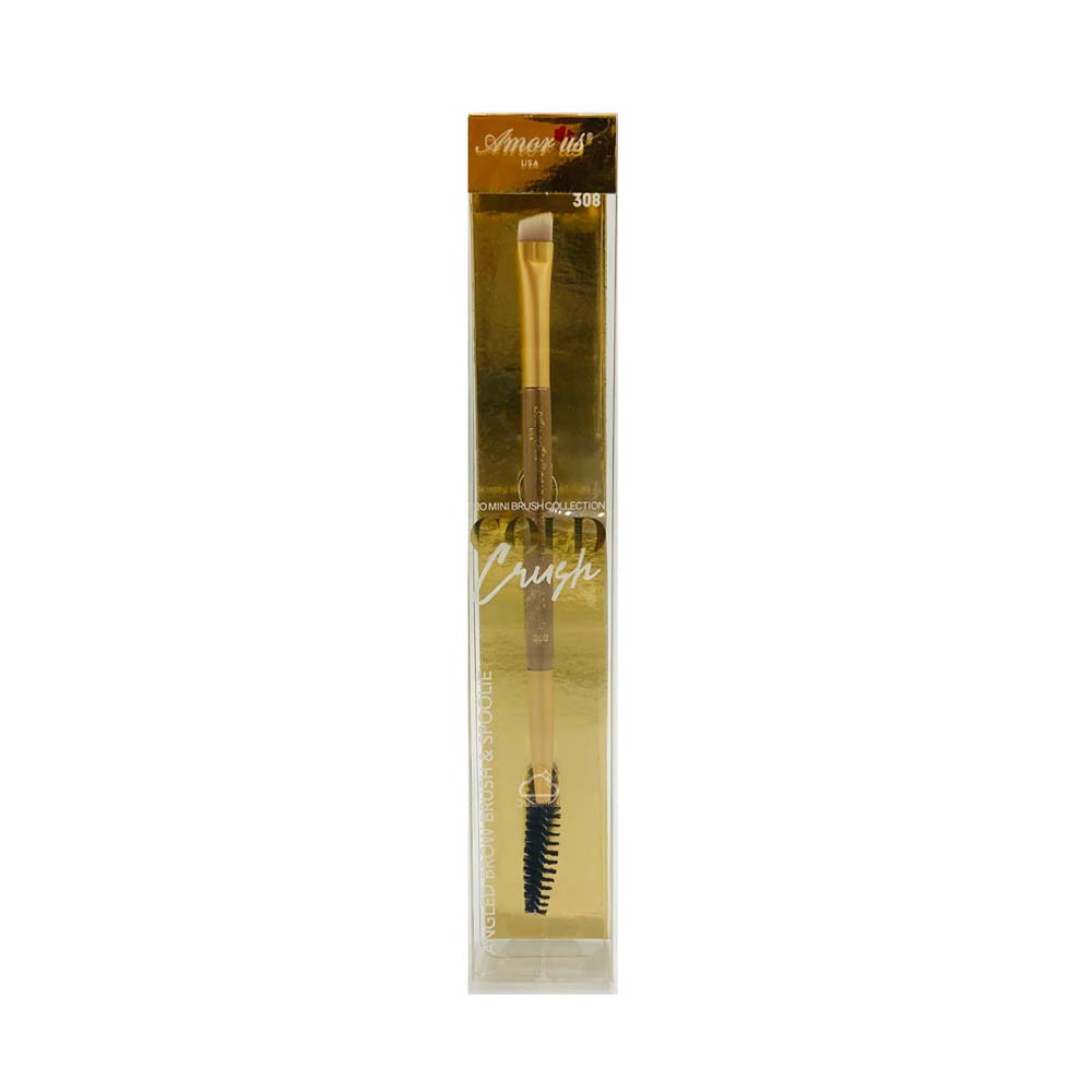 Brocha Gold Crush 308 Angled Brow Brush & Spoolie