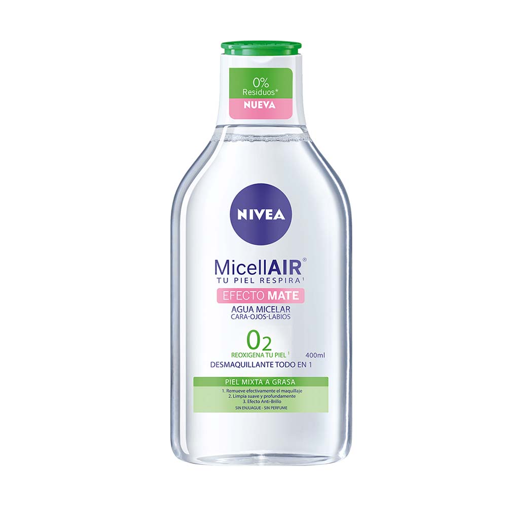 Agua Micelar Efecto Mate O2 0% Residuos 400ml Agua Micelar Efecto Mate O2 0% Residuos 400ml
